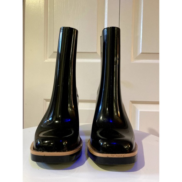 Melissa black heeled shiny rainboots - Picture 4 of 14